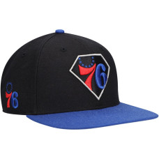 Philadelphia 76ers '47 75th Anniversary Carat Captain Snapback Hat - Black/Royal