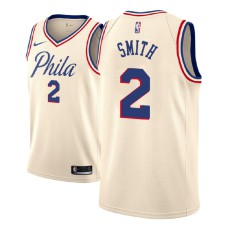 Men 2018 NBA Draft Zhaire Smith Philadelphia 76ers #2 City Edition Cream Jersey