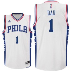 Father's Day Dad Logo #1 Philadelphia 76ers Swingman White Home Jersey
