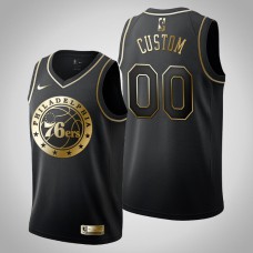Philadelphia 76ers Custom #00 Black Jersey - Golden Edition