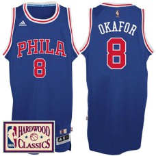 2016-17 Season Philadelphia 76ers #8 Hardwood Classics Throwback Royal Jersey Jahlil Okafor