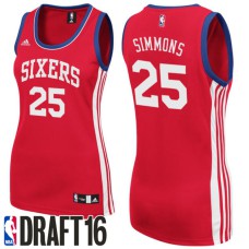 Ben Simmons Philadelphia 76ers #25 2016 NBA Draft Alternate Red Women Jersey
