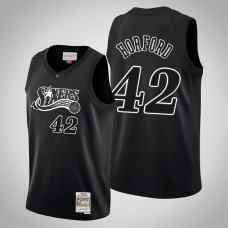 Men's Philadelphia 76ers Al Horford #42 Black Hardwood Classics Throwback White Logo Jersey