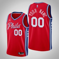 2020-21 Philadelphia 76ers Custom #00 Statement Jordan Brand Red Jersey