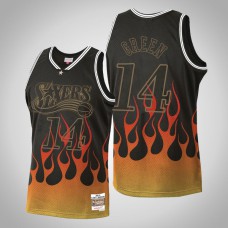Men's Philadelphia 76ers Danny Green #14 Black Flames Jersey