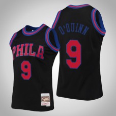 76ers Kyle O'Quinn #9 Black Rings Collection Swingman Mitchell & Ness Jersey