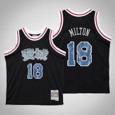 Men's Philadelphia 76ers Shake Milton #18 Black 2021 Lunar New Year OX Jersey