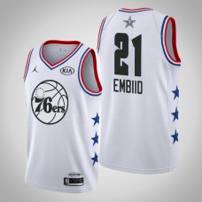 2019 NBA All-Star Men's Philadelphia 76ers Joel Embiid #21 White Swingman Jersey