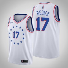 Men NBA 2018-19 J.J. Redick Philadelphia 76ers #17 Earned Edition White Swingman Jersey