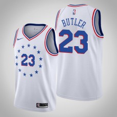 Men NBA 2018-19 Jimmy Butler Philadelphia 76ers #23 Earned Edition White Swingman Jersey