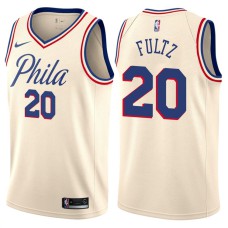 Men's 2017-18 Season Markelle Fultz Philadelphia 76ers #20 City Edition Cream Swingman Jersey