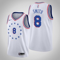 Men NBA 2018-19 Zhaire Smith Philadelphia 76ers #8 Earned Edition White Swingman Jersey