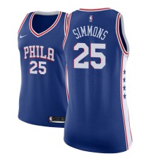 Women's 2017-18 Season Ben Simmons Philadelphia 76ers #25 City Edition Blue Swingman Jersey